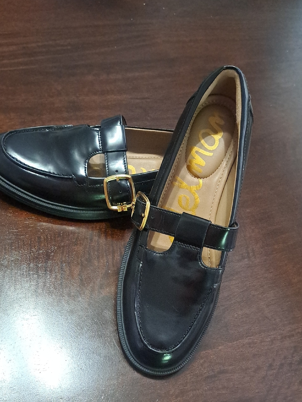 Sam Edelman Black Women's Buckle Loafers - Classic Slip-On Style New Size 7 1/2